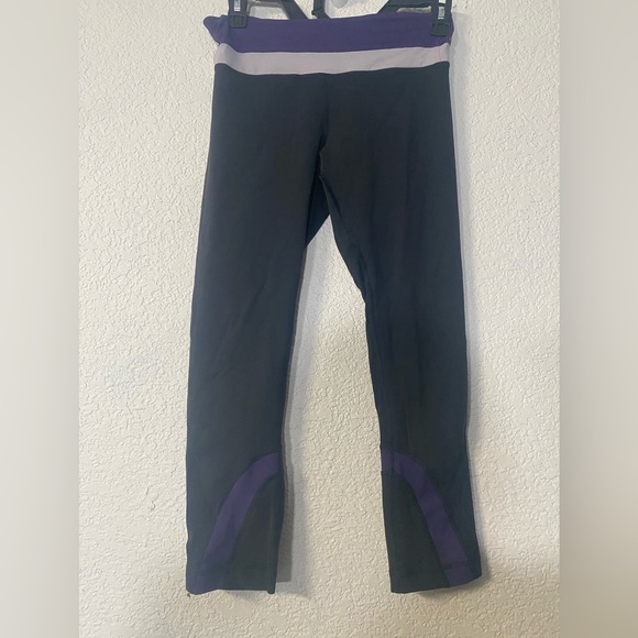 lululemon athletica Pants - lululemon athletica run inspire crop II  deep coal and Concord grape